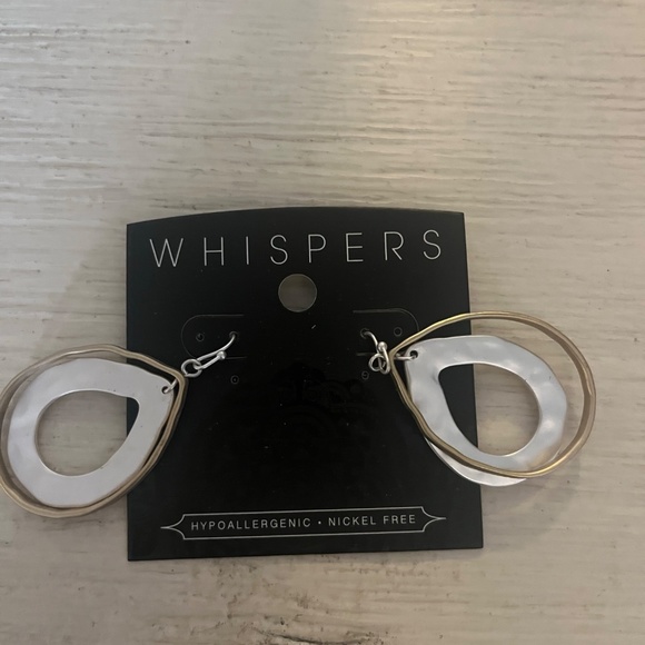 Whispers Silver & Gold Dangle Earrings - Picture 4 of 4